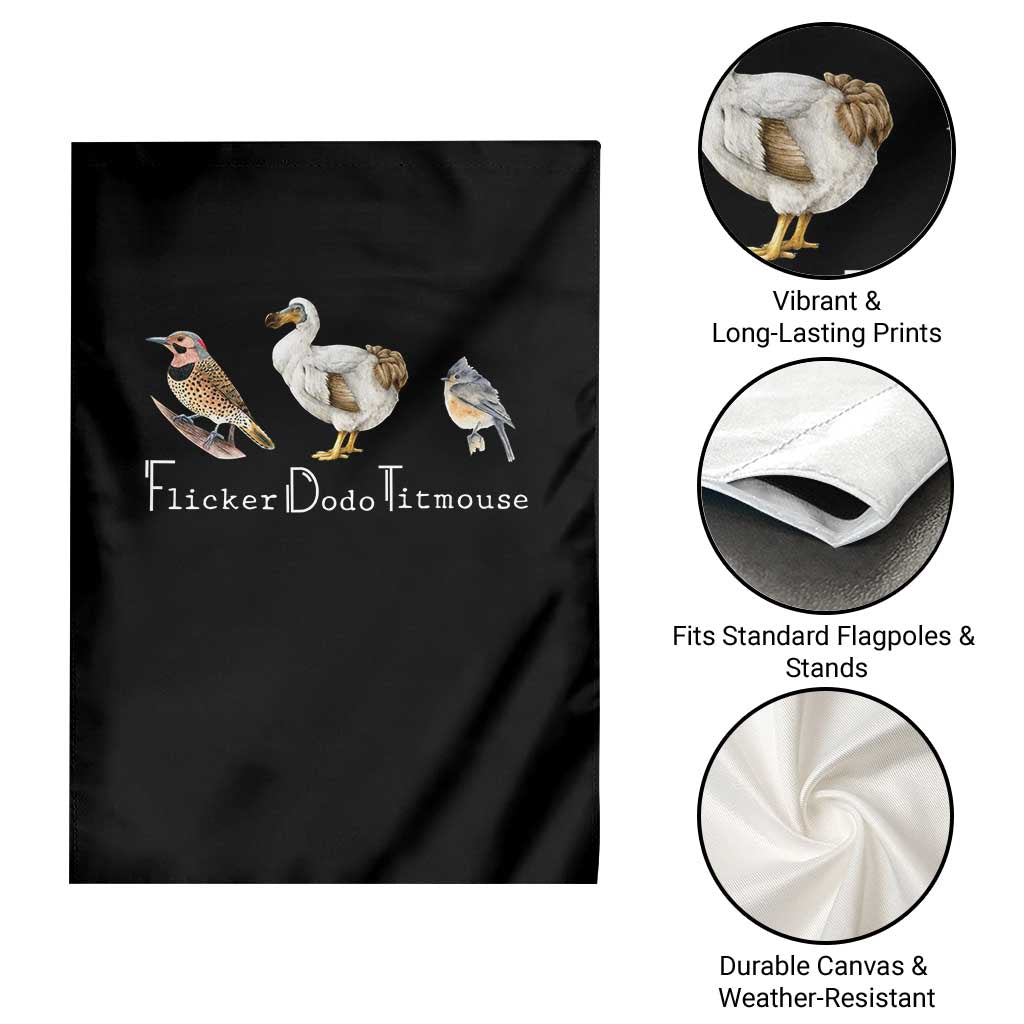 Subtle FDT Garden Flag Flicker Dodo Titmouse Bird - Wonder Print Shop