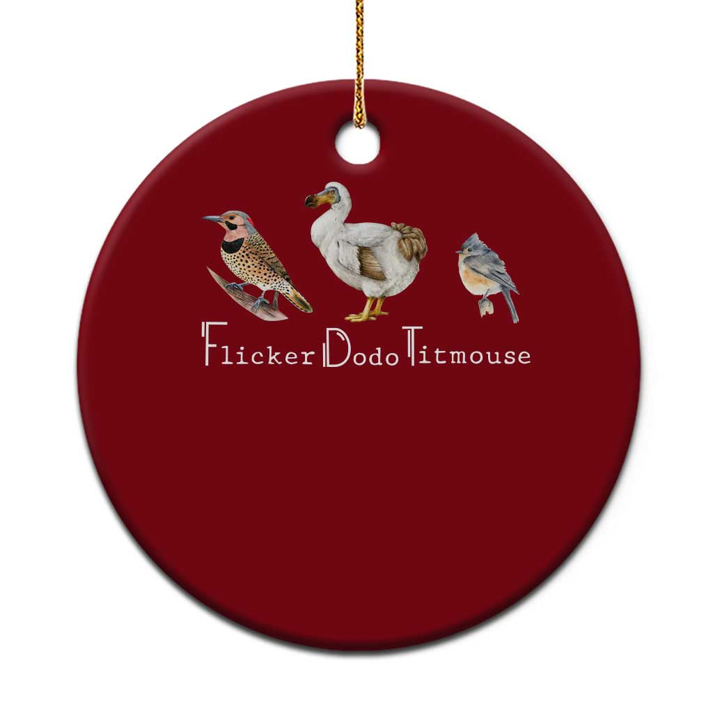 Subtle FDT Ceramic Ornament Flicker Dodo Titmouse Bird - Wonder Print Shop