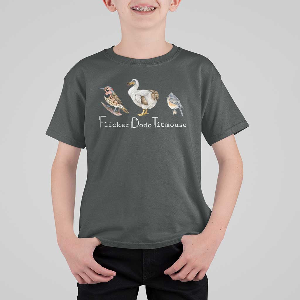 Subtle FDT T Shirt For Kid Flicker Dodo Titmouse Bird