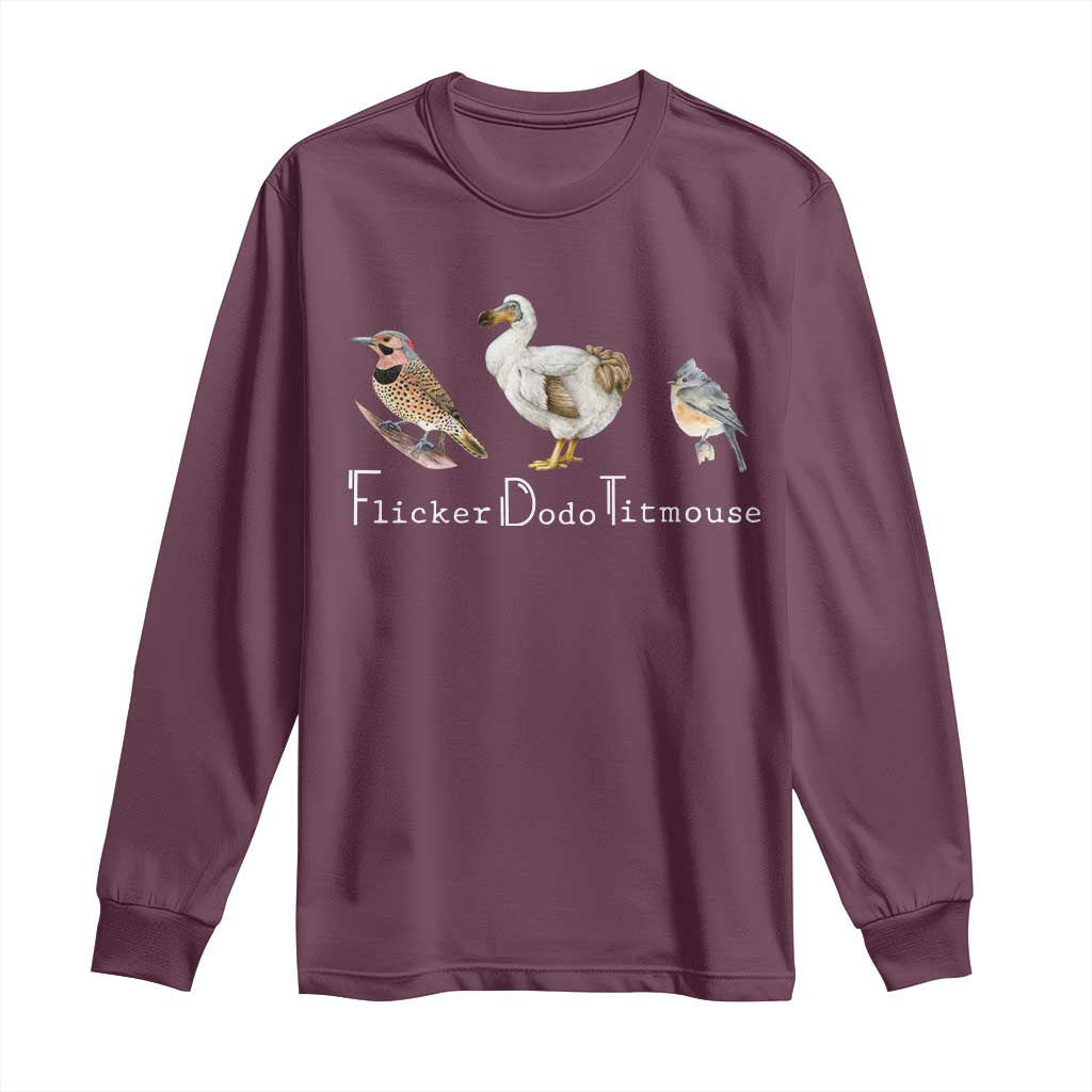 Subtle FDT Long Sleeve Shirt Flicker Dodo Titmouse Bird
