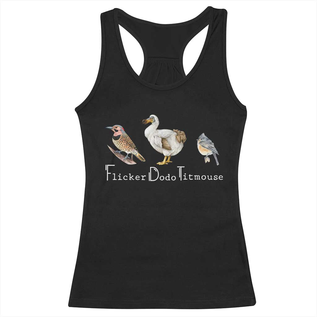 Subtle FDT Racerback Tank Top Flicker Dodo Titmouse Bird