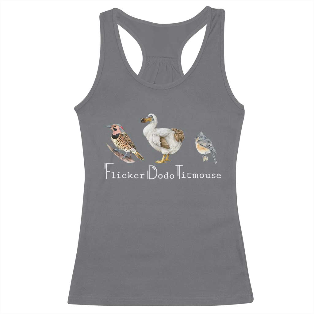 Subtle FDT Racerback Tank Top Flicker Dodo Titmouse Bird