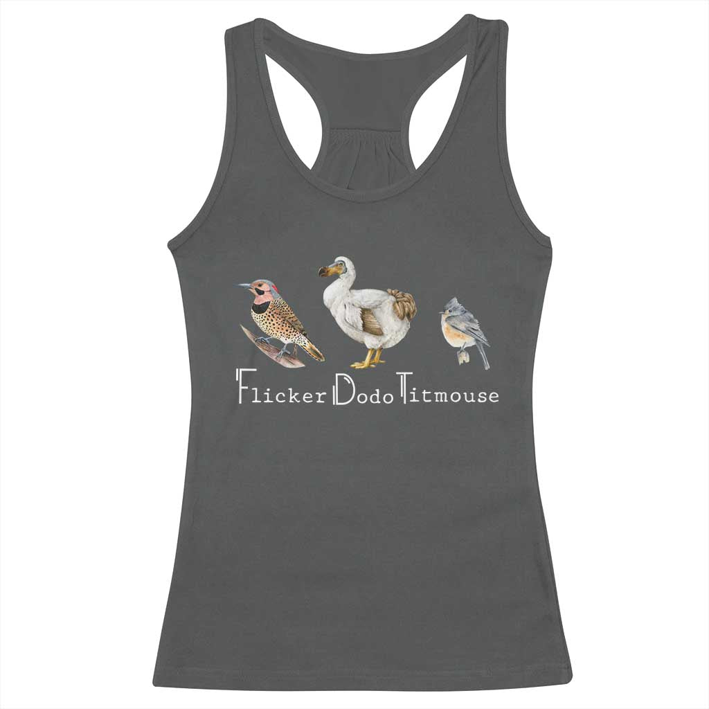 Subtle FDT Racerback Tank Top Flicker Dodo Titmouse Bird