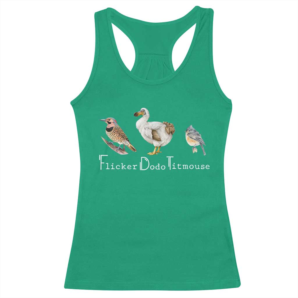 Subtle FDT Racerback Tank Top Flicker Dodo Titmouse Bird