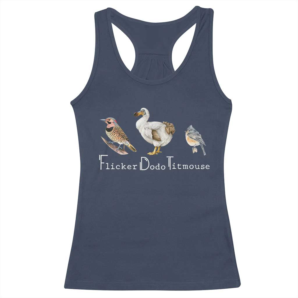 Subtle FDT Racerback Tank Top Flicker Dodo Titmouse Bird