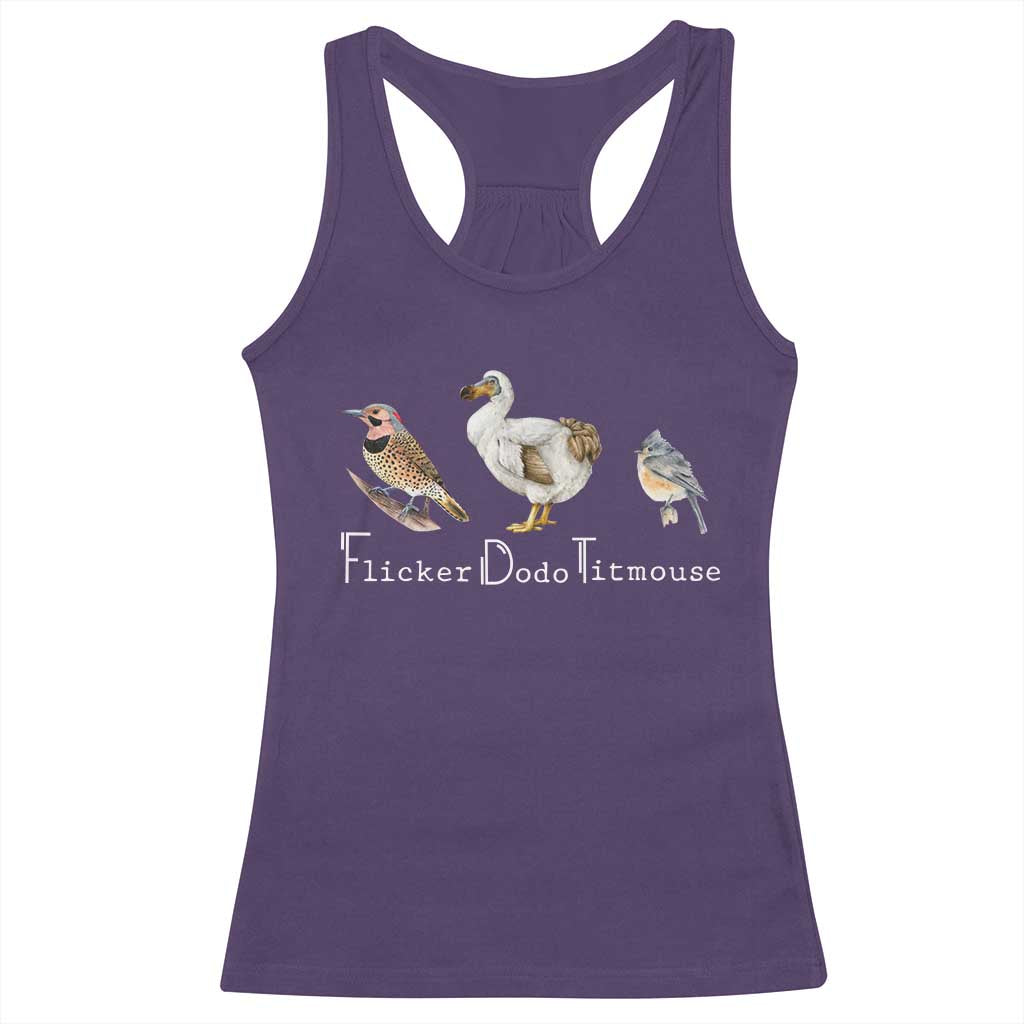 Subtle FDT Racerback Tank Top Flicker Dodo Titmouse Bird