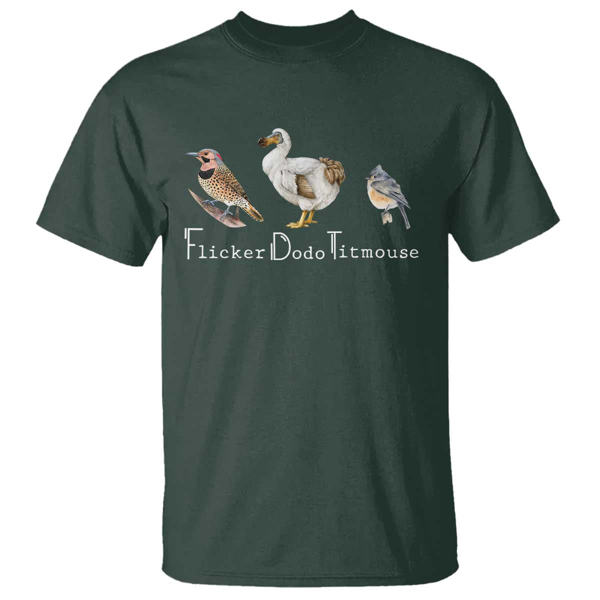 Subtle FDT T Shirt Flicker Dodo Titmouse Bird