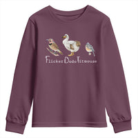 Subtle FDT Youth Sweatshirt Flicker Dodo Titmouse Bird