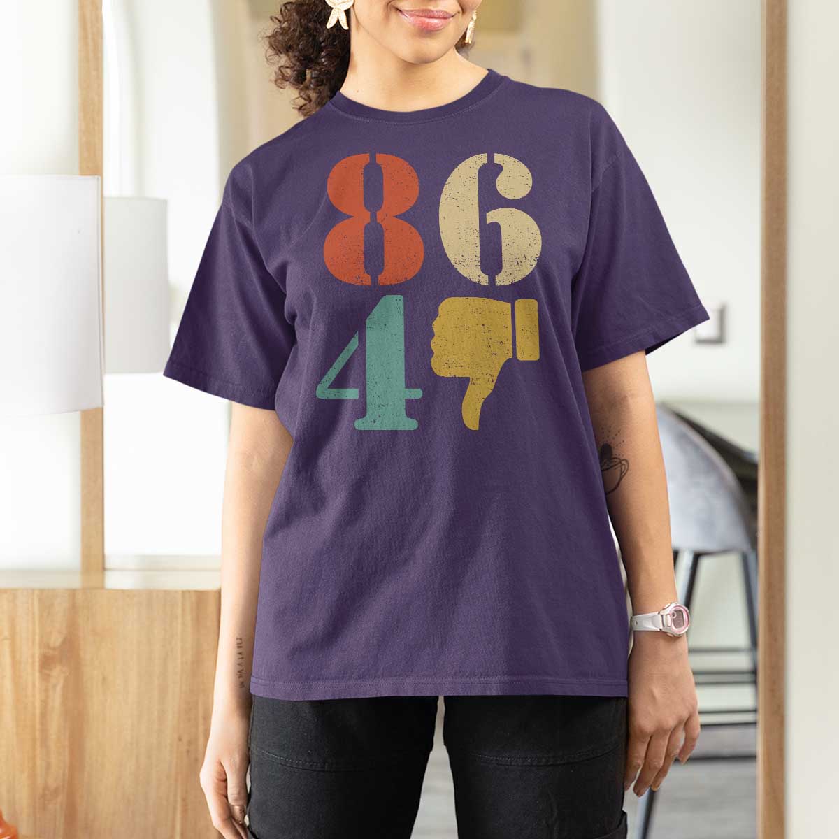 Retro 8647 T Shirt For Women Classic Retro Vintage 80s Style