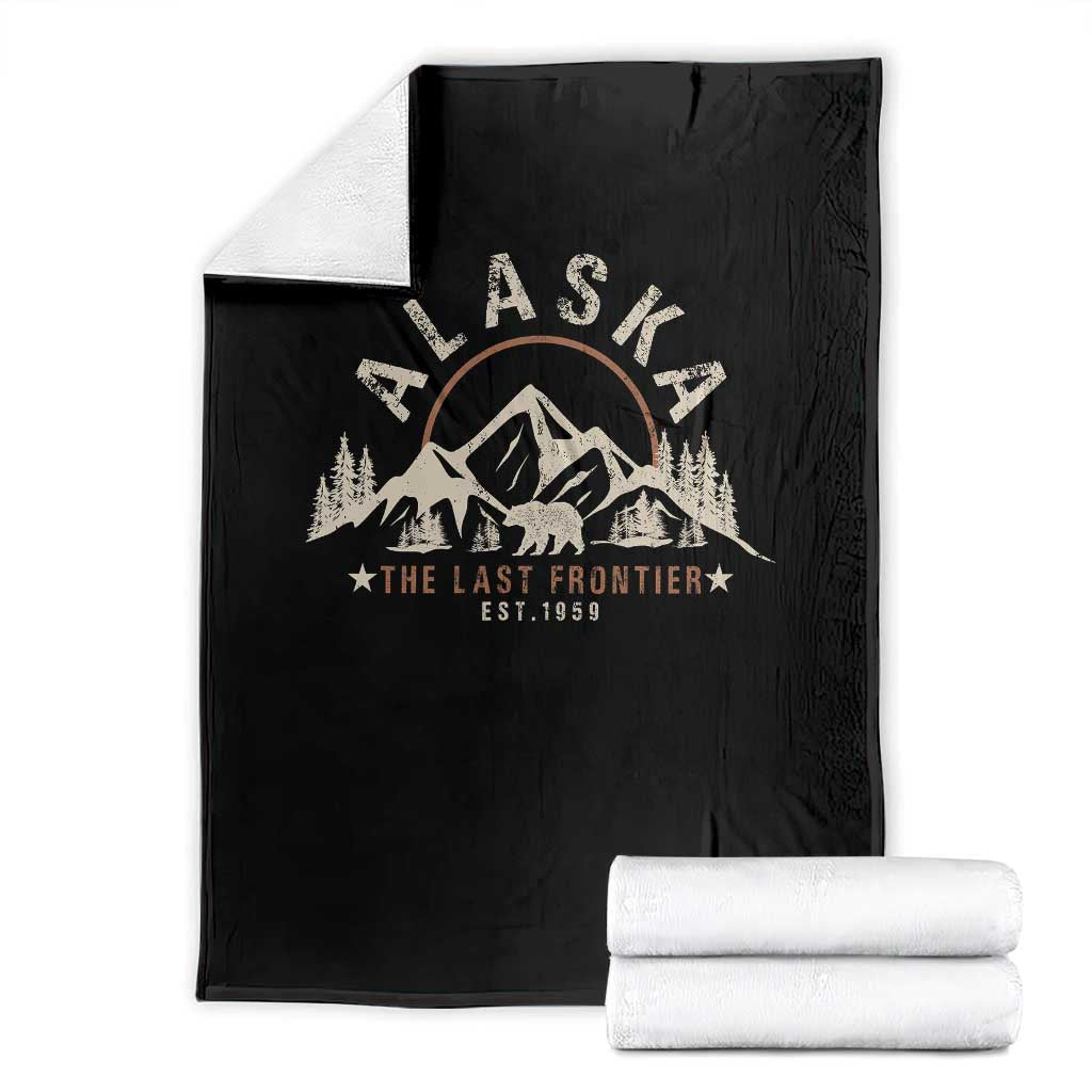Alaska Throw Blanket Vintage Bear The Last Frontier Souvenir - Wonder Print Shop