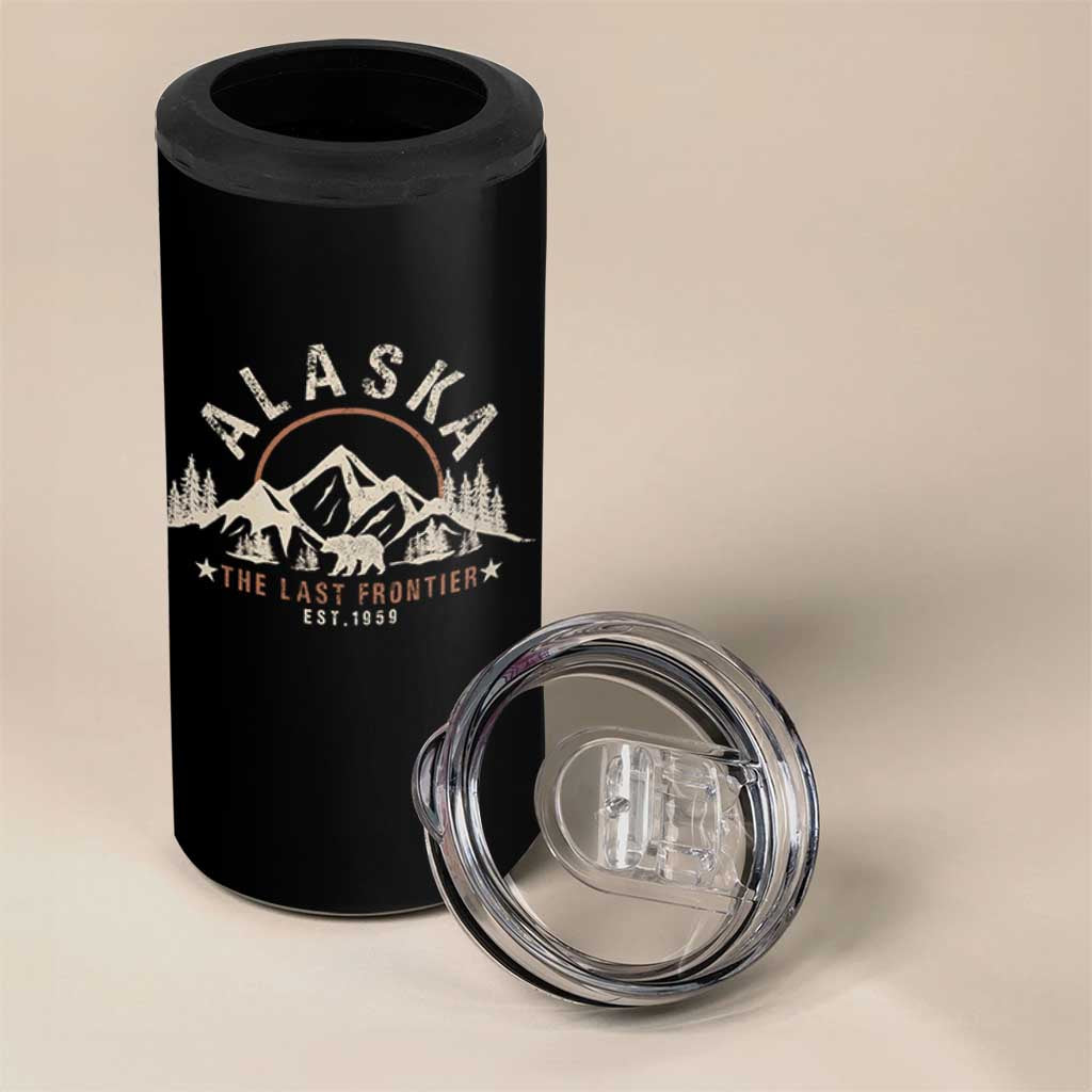 Alaska 4 in 1 Can Cooler Tumbler Vintage Bear The Last Frontier Souvenir - Wonder Print Shop