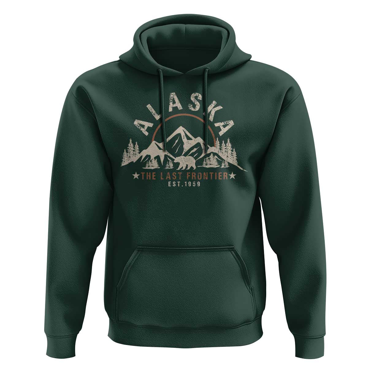 Alaska Hoodie Vintage Bear The Last Frontier Souvenir - Wonder Print Shop