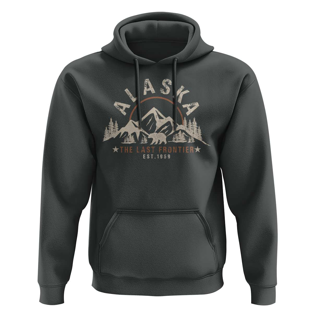 Alaska Hoodie Vintage Bear The Last Frontier Souvenir - Wonder Print Shop