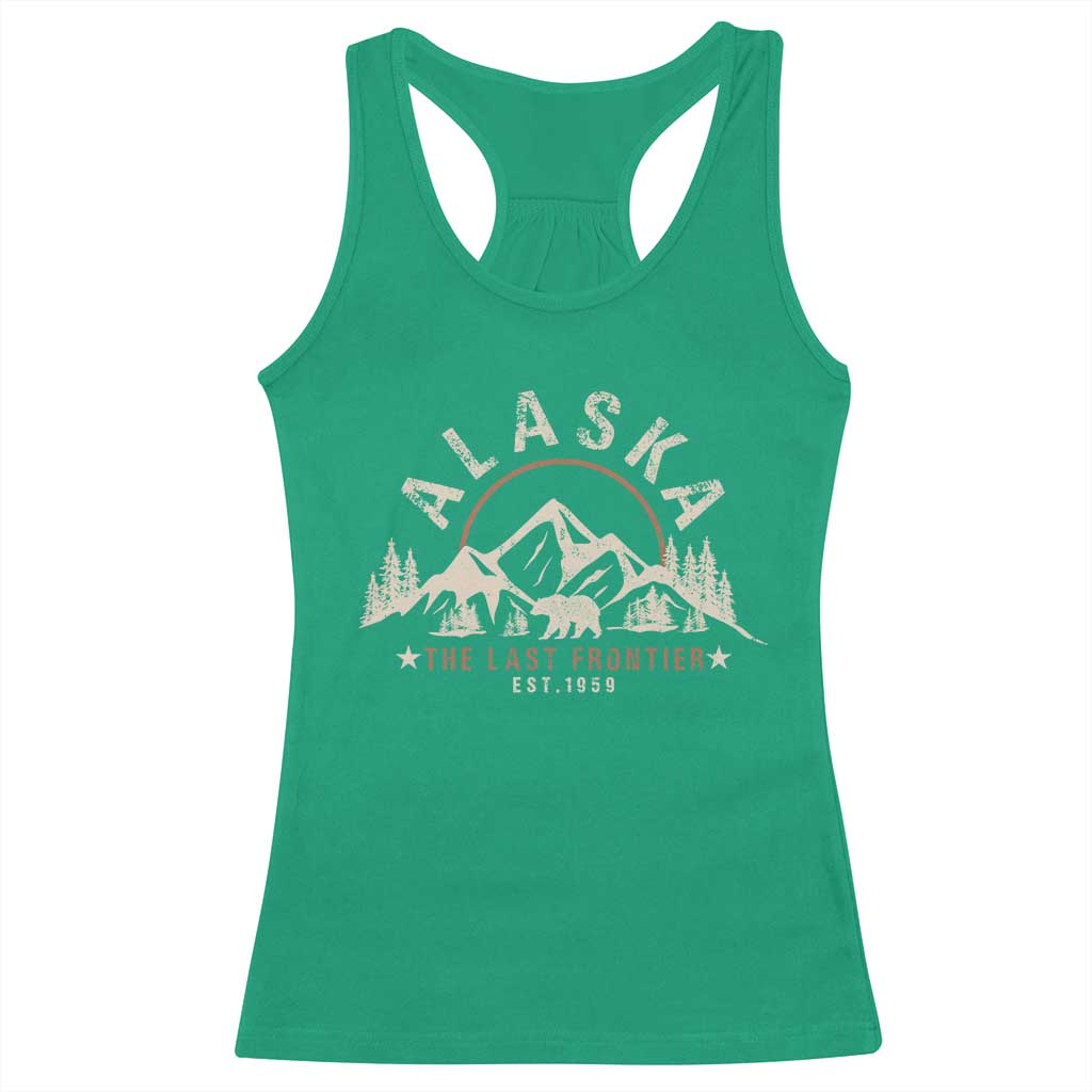 Alaska Racerback Tank Top Vintage Bear The Last Frontier Souvenir - Wonder Print Shop