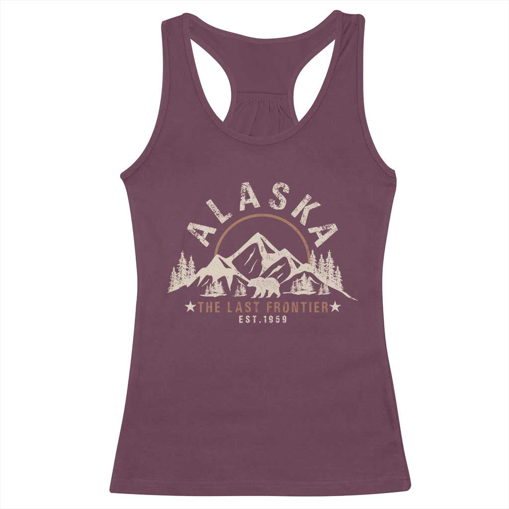 Alaska Racerback Tank Top Vintage Bear The Last Frontier Souvenir - Wonder Print Shop