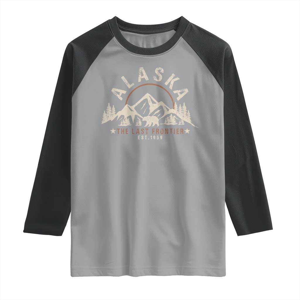 Alaska Raglan Shirt Vintage Bear The Last Frontier Souvenir - Wonder Print Shop