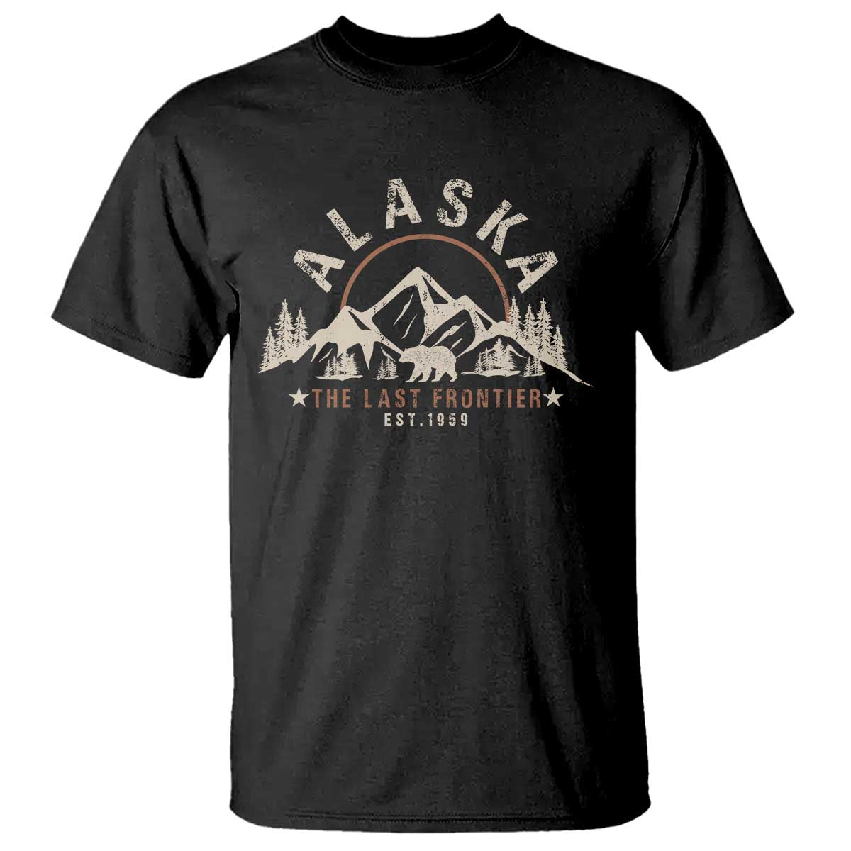 Alaska T Shirt Vintage Bear The Last Frontier Souvenir - Wonder Print Shop