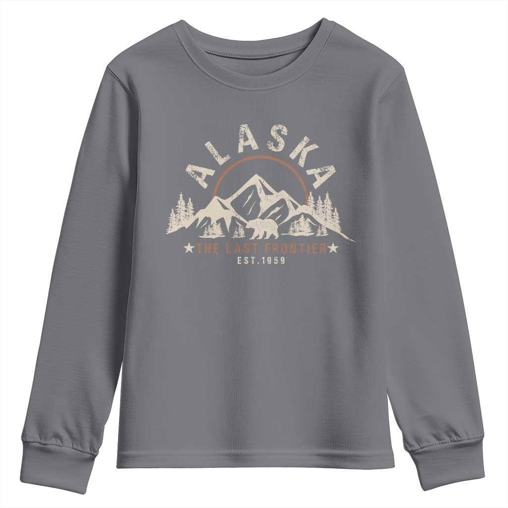 Alaska Youth Sweatshirt Vintage Bear The Last Frontier Souvenir - Wonder Print Shop