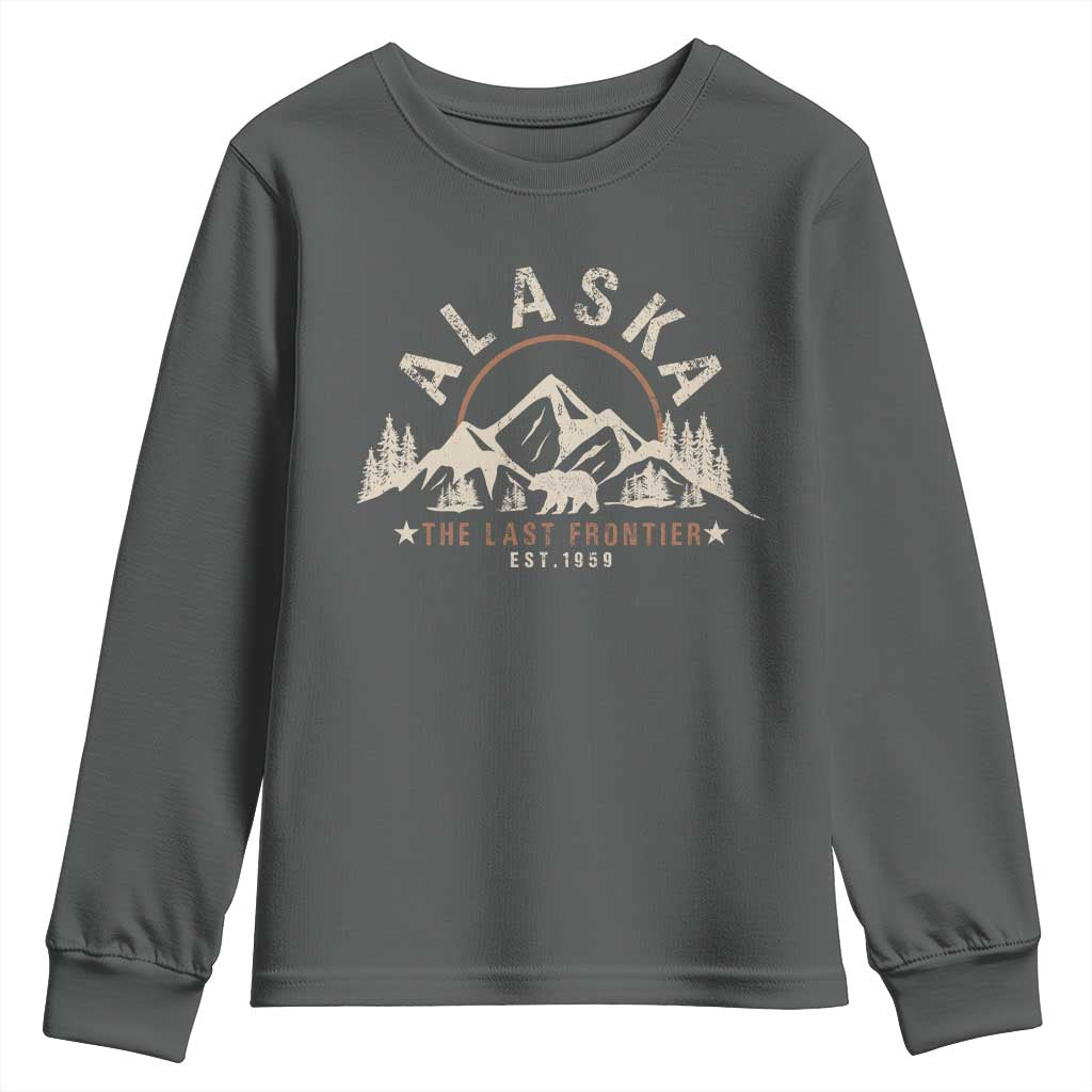 Alaska Youth Sweatshirt Vintage Bear The Last Frontier Souvenir - Wonder Print Shop
