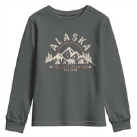 Alaska Youth Sweatshirt Vintage Bear The Last Frontier Souvenir - Wonder Print Shop