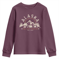 Alaska Youth Sweatshirt Vintage Bear The Last Frontier Souvenir - Wonder Print Shop