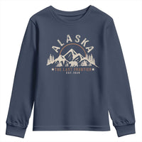Alaska Youth Sweatshirt Vintage Bear The Last Frontier Souvenir - Wonder Print Shop