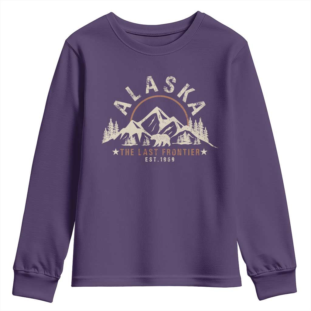 Alaska Youth Sweatshirt Vintage Bear The Last Frontier Souvenir - Wonder Print Shop