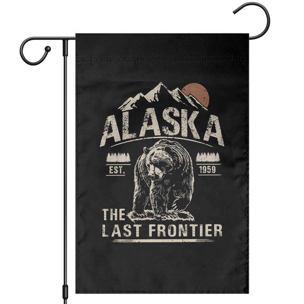 Bear Alaska The Last Frontier Garden Flag Vintage Alaska Camping Hiking Mountain - Wonder Print Shop