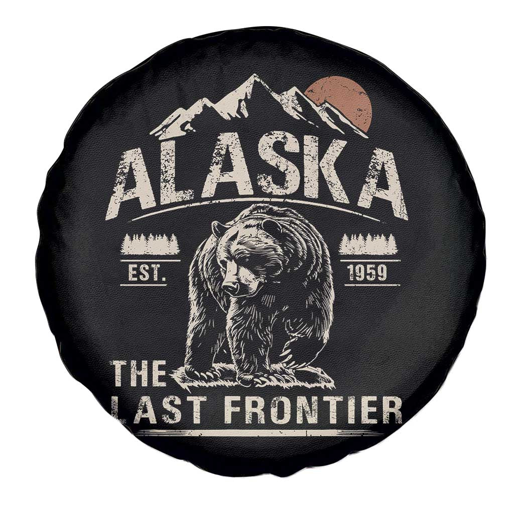Bear Alaska The Last Frontier Spare Tire Cover Vintage Alaska Camping Hiking Mountain - Wonder Print Shop
