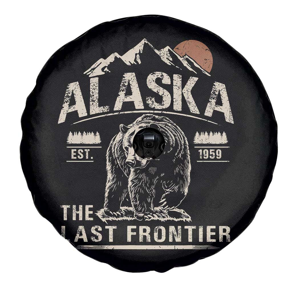 Bear Alaska The Last Frontier Spare Tire Cover Vintage Alaska Camping Hiking Mountain - Wonder Print Shop