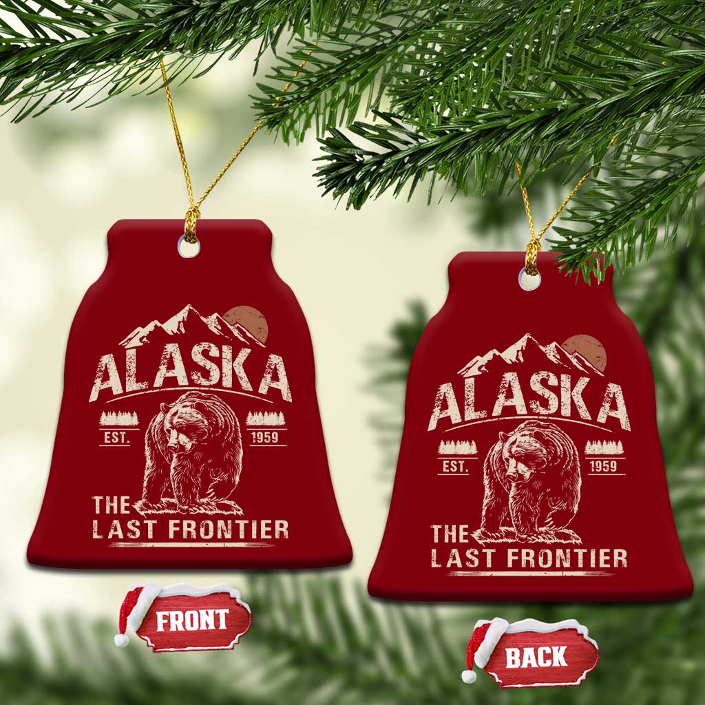 Bear Alaska The Last Frontier Ceramic Ornament Vintage Alaska Camping Hiking Mountain - Wonder Print Shop