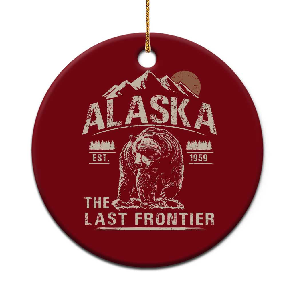 Bear Alaska The Last Frontier Ceramic Ornament Vintage Alaska Camping Hiking Mountain - Wonder Print Shop