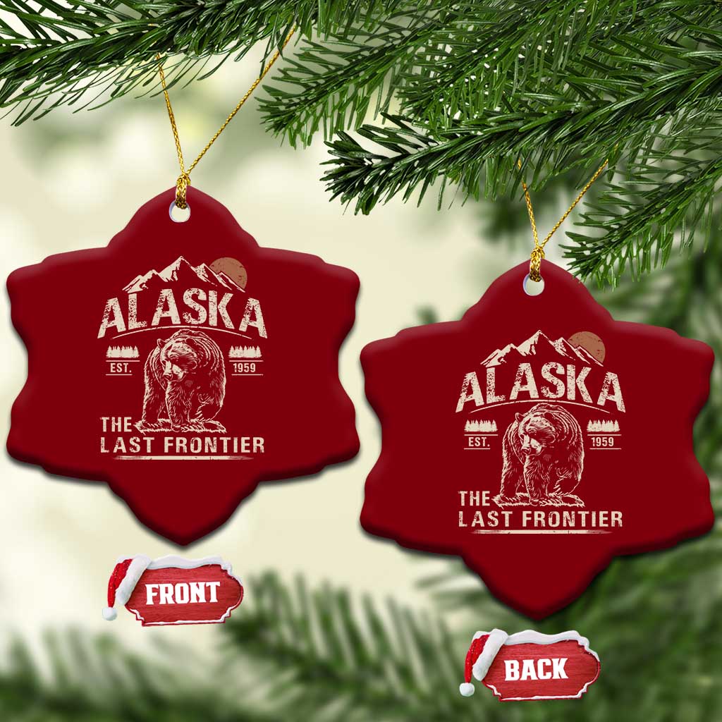 Bear Alaska The Last Frontier Ceramic Ornament Vintage Alaska Camping Hiking Mountain - Wonder Print Shop