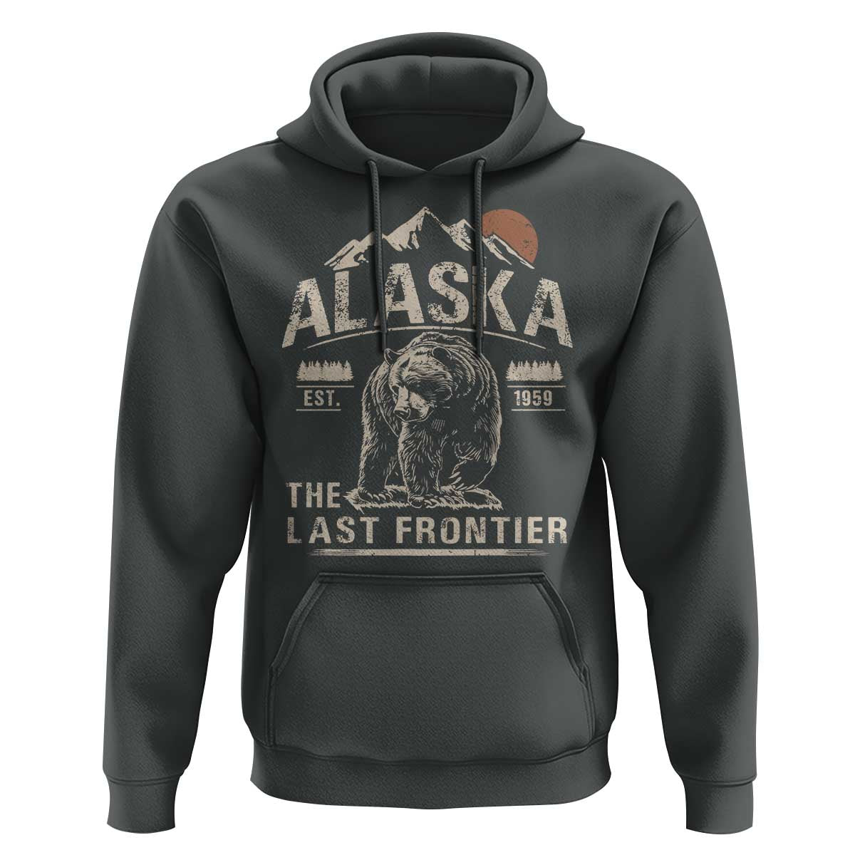 Bear Alaska The Last Frontier Hoodie Vintage Alaska Camping Hiking Mountain - Wonder Print Shop