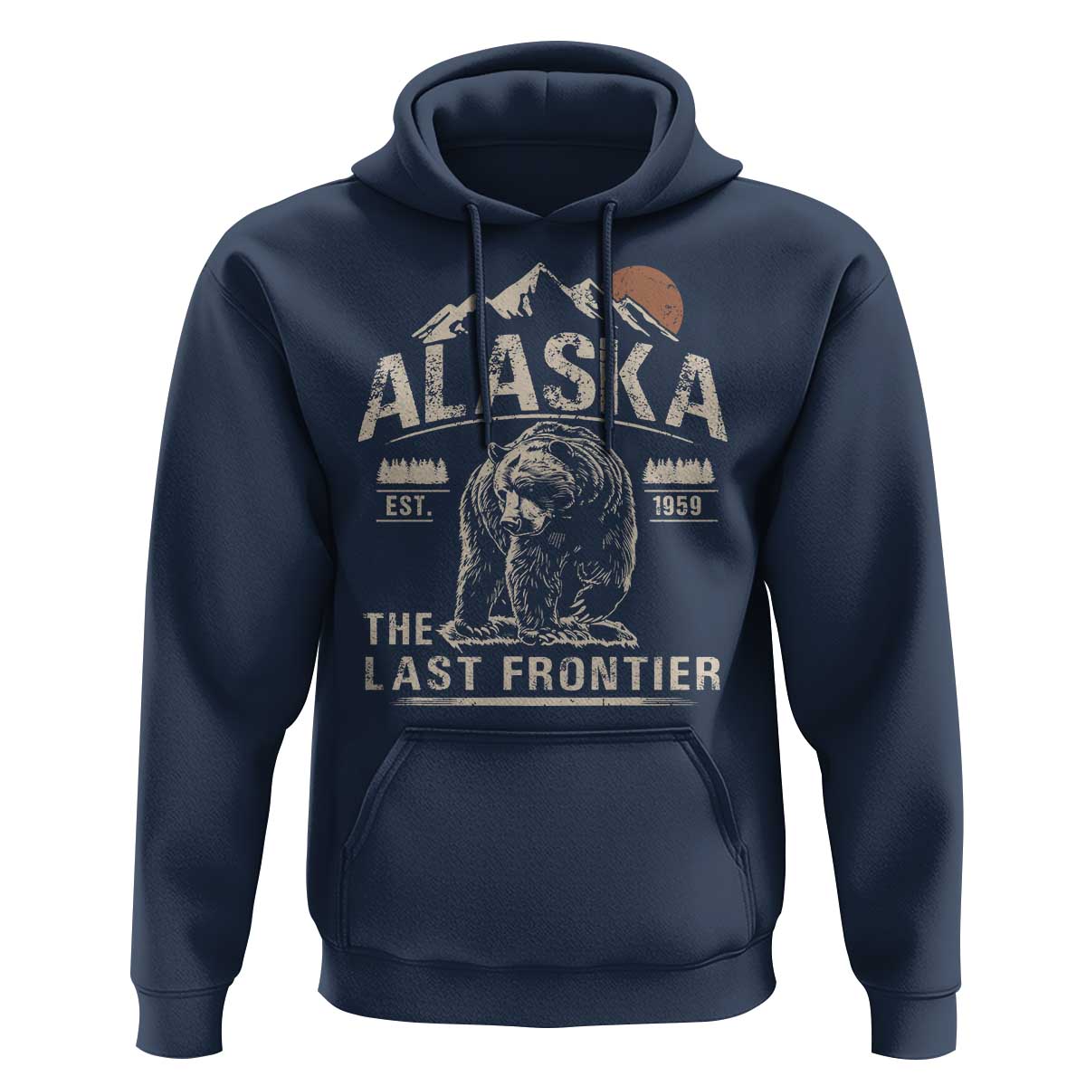Bear Alaska The Last Frontier Hoodie Vintage Alaska Camping Hiking Mountain - Wonder Print Shop