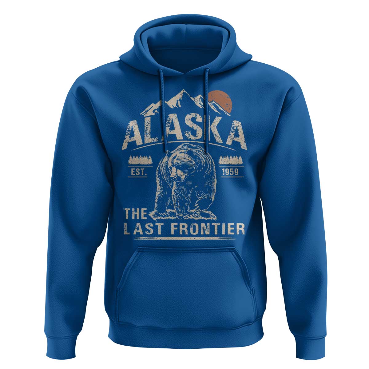Bear Alaska The Last Frontier Hoodie Vintage Alaska Camping Hiking Mountain - Wonder Print Shop
