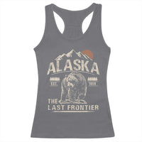 Bear Alaska The Last Frontier Racerback Tank Top Vintage Alaska Camping Hiking Mountain - Wonder Print Shop