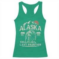 Bear Alaska The Last Frontier Racerback Tank Top Vintage Alaska Camping Hiking Mountain - Wonder Print Shop