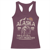 Bear Alaska The Last Frontier Racerback Tank Top Vintage Alaska Camping Hiking Mountain - Wonder Print Shop