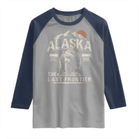 Bear Alaska The Last Frontier Raglan Shirt Vintage Alaska Camping Hiking Mountain - Wonder Print Shop