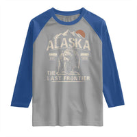 Bear Alaska The Last Frontier Raglan Shirt Vintage Alaska Camping Hiking Mountain - Wonder Print Shop