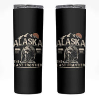 Bear Alaska The Last Frontier Skinny Tumbler Vintage Alaska Camping Hiking Mountain - Wonder Print Shop