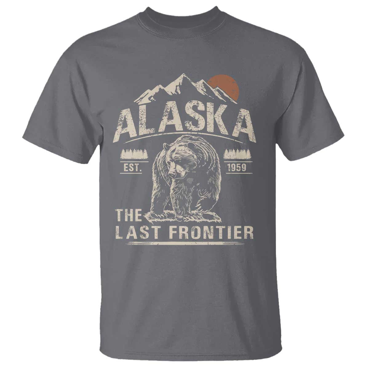 Bear Alaska The Last Frontier T Shirt Vintage Alaska Camping Hiking Mountain - Wonder Print Shop