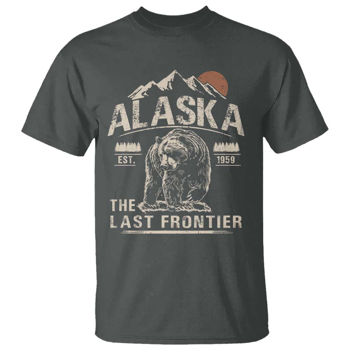 Bear Alaska The Last Frontier T Shirt Vintage Alaska Camping Hiking Mountain - Wonder Print Shop