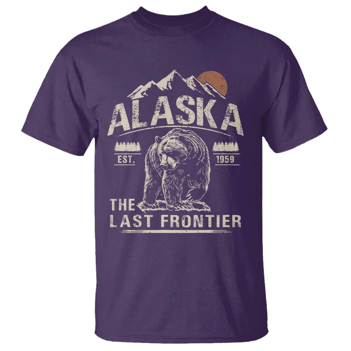 Bear Alaska The Last Frontier T Shirt Vintage Alaska Camping Hiking Mountain - Wonder Print Shop