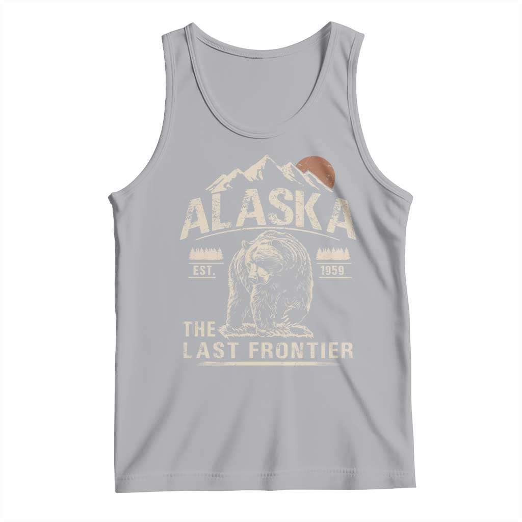 Bear Alaska The Last Frontier Tank Top Vintage Alaska Camping Hiking Mountain - Wonder Print Shop