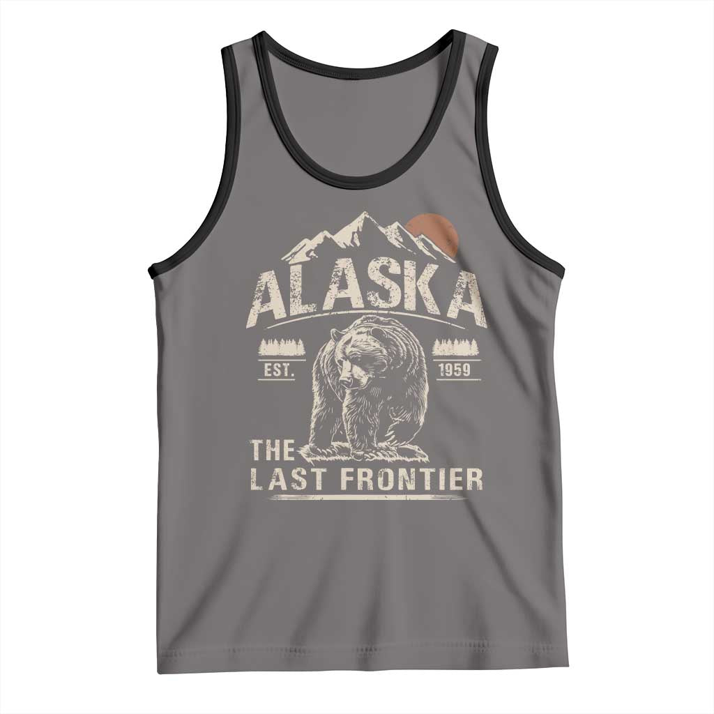 Bear Alaska The Last Frontier Tank Top Vintage Alaska Camping Hiking Mountain - Wonder Print Shop