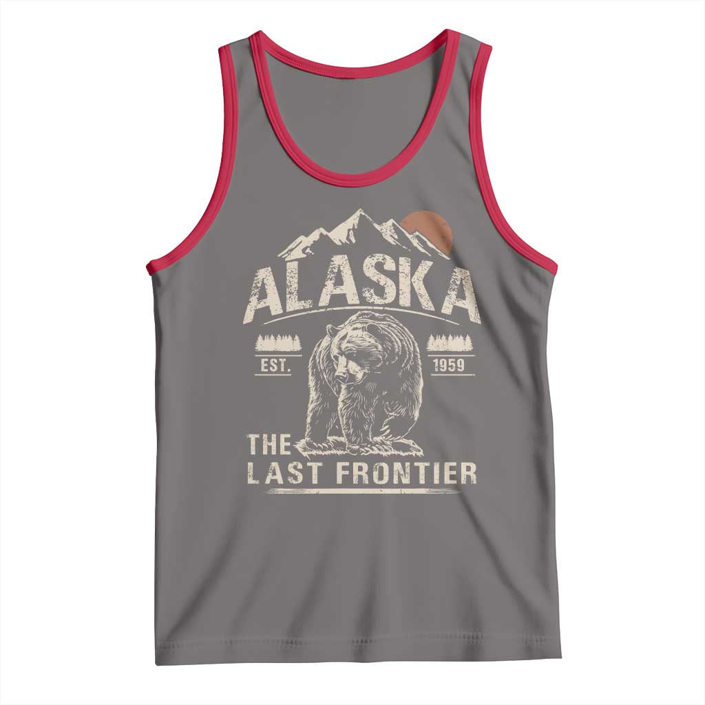 Bear Alaska The Last Frontier Tank Top Vintage Alaska Camping Hiking Mountain - Wonder Print Shop