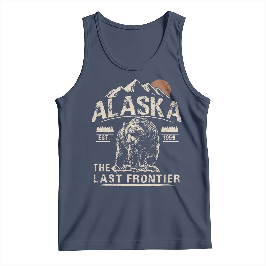 Bear Alaska The Last Frontier Tank Top Vintage Alaska Camping Hiking Mountain - Wonder Print Shop