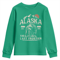 Bear Alaska The Last Frontier Youth Sweatshirt Vintage Alaska Camping Hiking Mountain - Wonder Print Shop